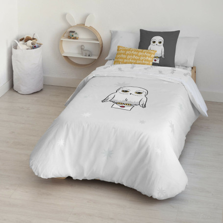 Housse de Couette Harry Potter Hedwig 200 x 200 cm Lit de 120