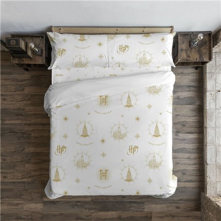 Housse de Couette Harry Potter Hogwarts Gold Christmas 220 x 220 cm Li