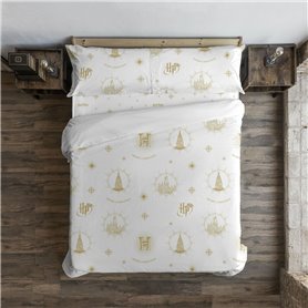 Housse de Couette Harry Potter Hogwarts Gold Christmas 240 x 220 cm Gr