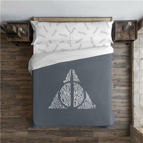 Housse de Couette Harry Potter Deathly Hallows 140 x 200 cm Lit 1 pers