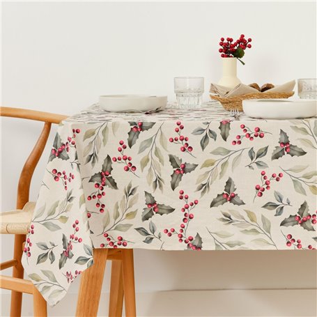 Nappe enduite antitache Muaré Christmas 250 x 140 cm