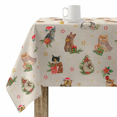 Nappe enduite antitache Muaré Christmas 140 x 140 cm