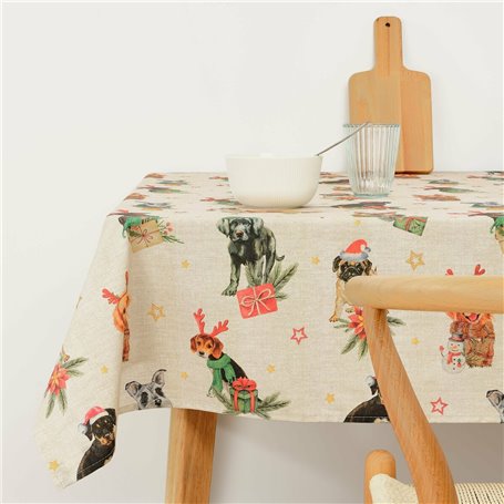 Nappe enduite antitache Muaré Christmas 100 x 140 cm