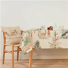 Nappe enduite antitache Muaré Christmas Deer 140 x 140 cm