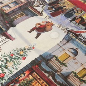 Nappe enduite antitache Muaré Christmas City 250 x 140 cm