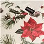 Nappe enduite antitache Muaré Christmas Flowers 140 x 140 cm