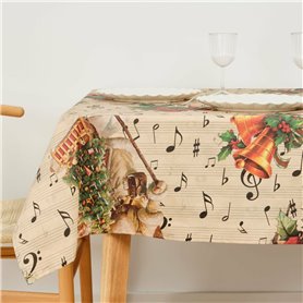 Nappe enduite antitache Muaré Christmas Sheet Music 100 x 140 cm