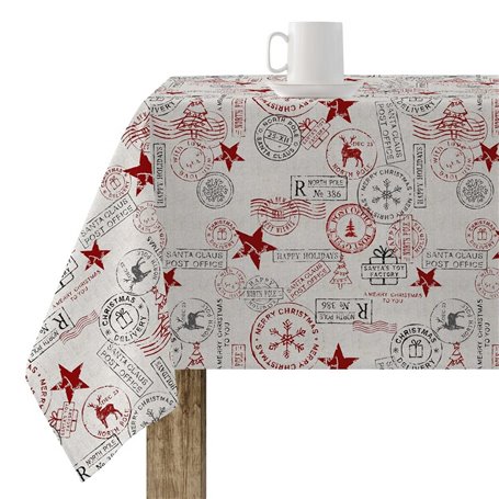 Nappe enduite antitache Muaré Merry Christmas 250 x 140 cm