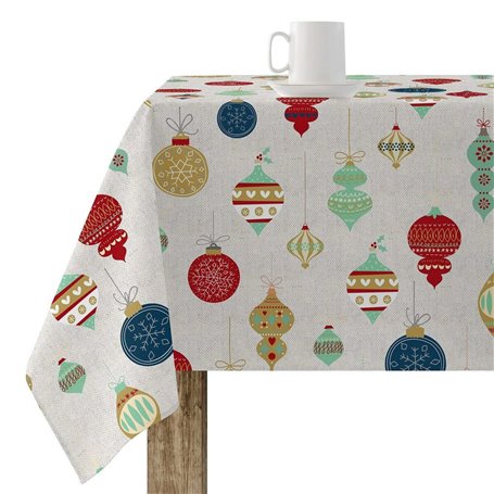 Nappe enduite antitache Muaré Merry Christmas 140 x 140 cm