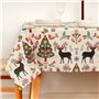 Nappe enduite antitache Muaré Merry Christmas 140 x 140 cm