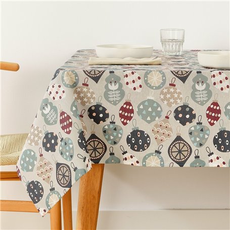 Nappe enduite antitache Mauré Merry Christmas 250 x 140 cm