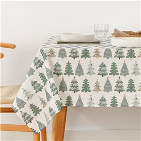 Nappe enduite antitache Muaré Merry Christmas 250 x 140 cm