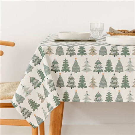 Nappe enduite antitache Muaré Merry Christmas 250 x 140 cm