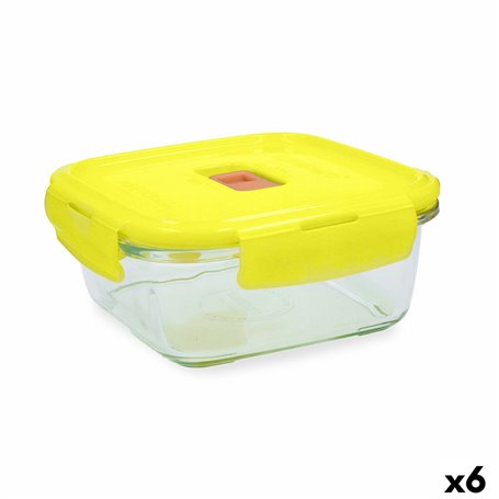 Boîte à lunch hermétique Luminarc Pure Box Holy Jaune verre Carré 1,22