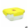 Boîte à lunch hermétique Luminarc Pure Box Holy Jaune verre Carré 1,22