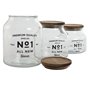 Set de 3 Boites Home ESPRIT Naturel Verre Acacia 1,5 L 2 L 3 L 16 x 16