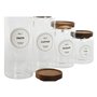 Set de 4 Boites Home ESPRIT Naturel Acacia Verre Borosilicaté 1 L 1,3 