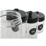 Set de 4 Boites Home ESPRIT Noir Métal Verre 1 L 1,5 L 1,8 L 10,4 x 10