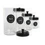 Set de 4 Boites Home ESPRIT Noir Métal Verre 1 L 1,5 L 1,8 L 10,4 x 10