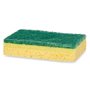 Lot de tampons à récurer Jaune Vert Cellulose Fibre abrasive 10,5 X 6,