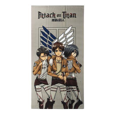 Serviette de plage Attack on Titan Multicouleur 100 % polyester 70 x 1