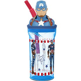 Verre avec Paille Capitán América CZ11331 360 ml 3D