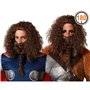 Perruque avec barbe Viking Marron