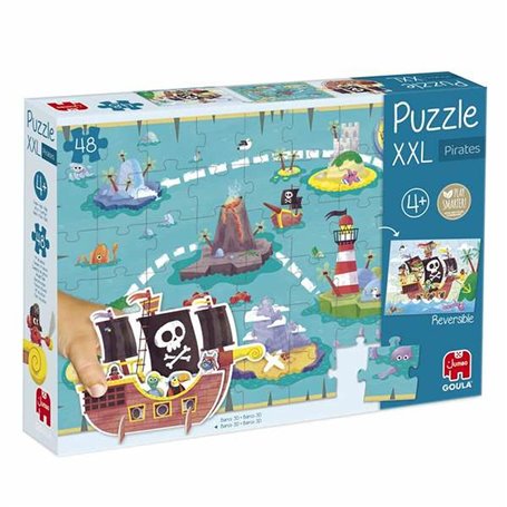 Puzzle Enfant Diset XXL Bateau Pirate 48 Pièces