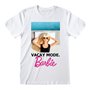 T shirt à manches courtes Barbie Vacay Mode Blanc Unisexe