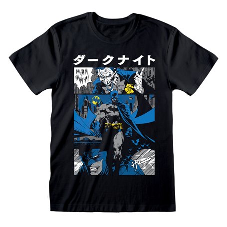 T shirt à manches courtes Batman Manga Cover Noir Unisexe