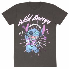 T shirt à manches courtes Stitch Wild Energy Graphite Unisexe