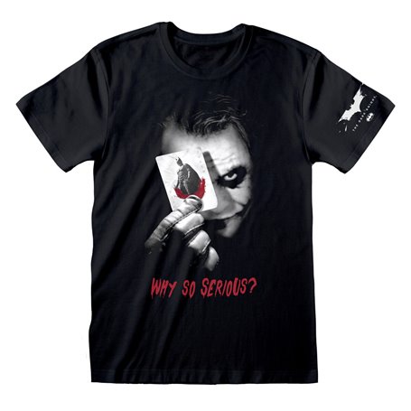 T-shirt à manches courtes unisex Batman Why So Serious Noir