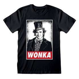 T-shirt à manches courtes unisex Willy Wonka Wonka Noir