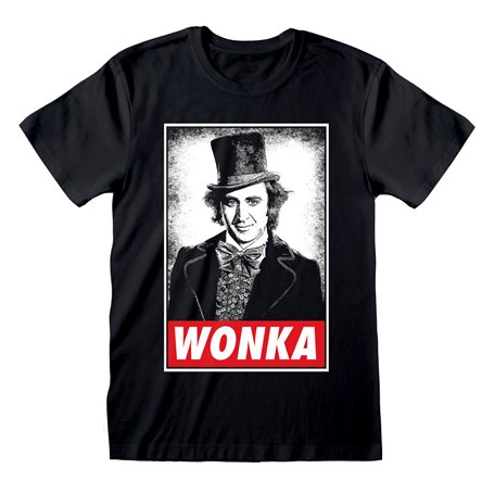 T-shirt à manches courtes unisex Willy Wonka Wonka Noir