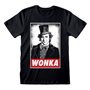 T-shirt à manches courtes unisex Willy Wonka Wonka Noir