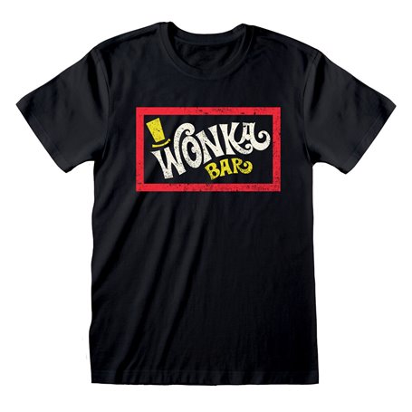 T-shirt à manches courtes unisex Willy Wonka Wonka Bar Noir