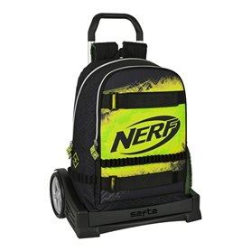 Cartable à roulettes Nerf Neon Noir Citron (31 x 44 x 17 cm)
