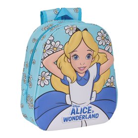 Sac à dos enfant 3D Clásicos Disney Alice in Wonderland Bleu ciel 27 x