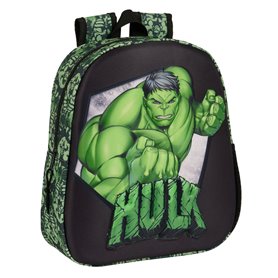 Sac à dos enfant 3D Hulk Noir Vert 27 x 33 x 10 cm