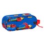 Trousse Fourre-Tout Double Cars Race ready Bleu 21 x 8 x 6 cm