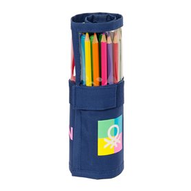 Pochette crayons Benetton Cool Blue marine 7 x 20 x 7 cm Enveloppante 