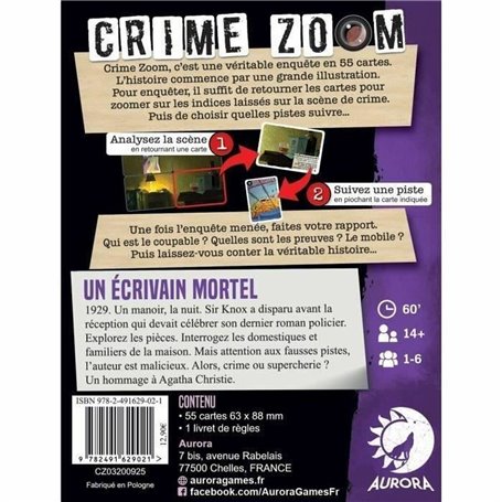 Jeu de société Asmodee Crime Zoom Un Écrivain Mortel (FR)