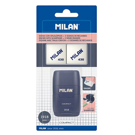 Ensemble Gomme et Taille-Crayon Milan Afilaborra Compact Serie 1918 Do