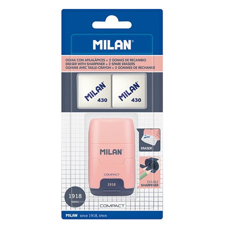 Ensemble Gomme et Taille-Crayon Milan Afilaborra Compact Serie 1918 Do