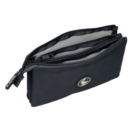 Trousse Fourre-Tout Triple El Ganso Basics Noir 22 x 3 x 12 cm