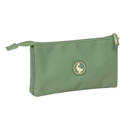 Trousse Fourre-Tout Triple El Ganso Basics Vert 22 x 3 x 12 cm