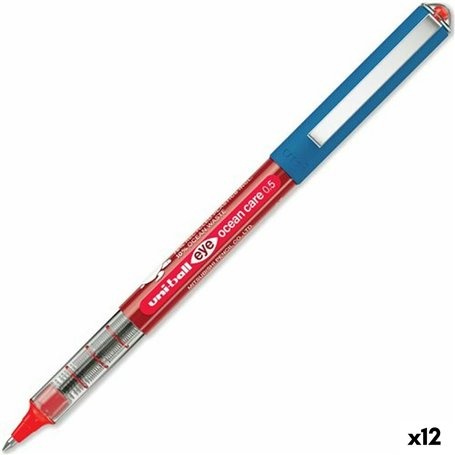 stylo à encre liquide Uni-Ball Eye Ocean Care 0,5 mm Rouge (12 Unités)