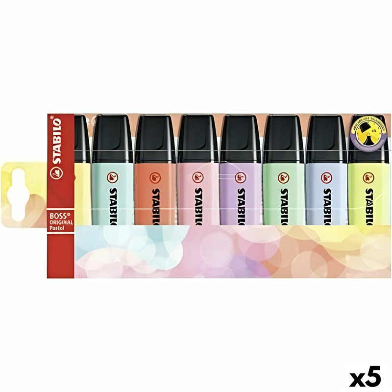 Ensemble de Marqueurs Fluorescents Stabilo Boss Multicouleur (5 Unités)