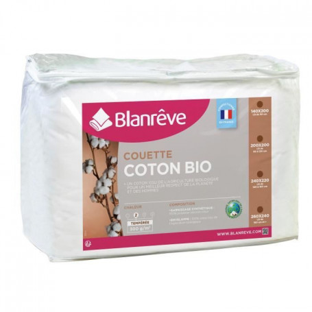 BLANREVE Couette tempérée Coton BIO - 300g/m² - 200x200cm 108,99 €