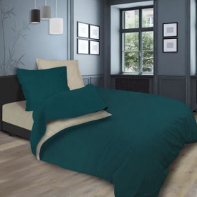 SOLEIL d'OCRE Parure de lit bicolore - 240 x 290 cm - Bleu et écru 54,99 €